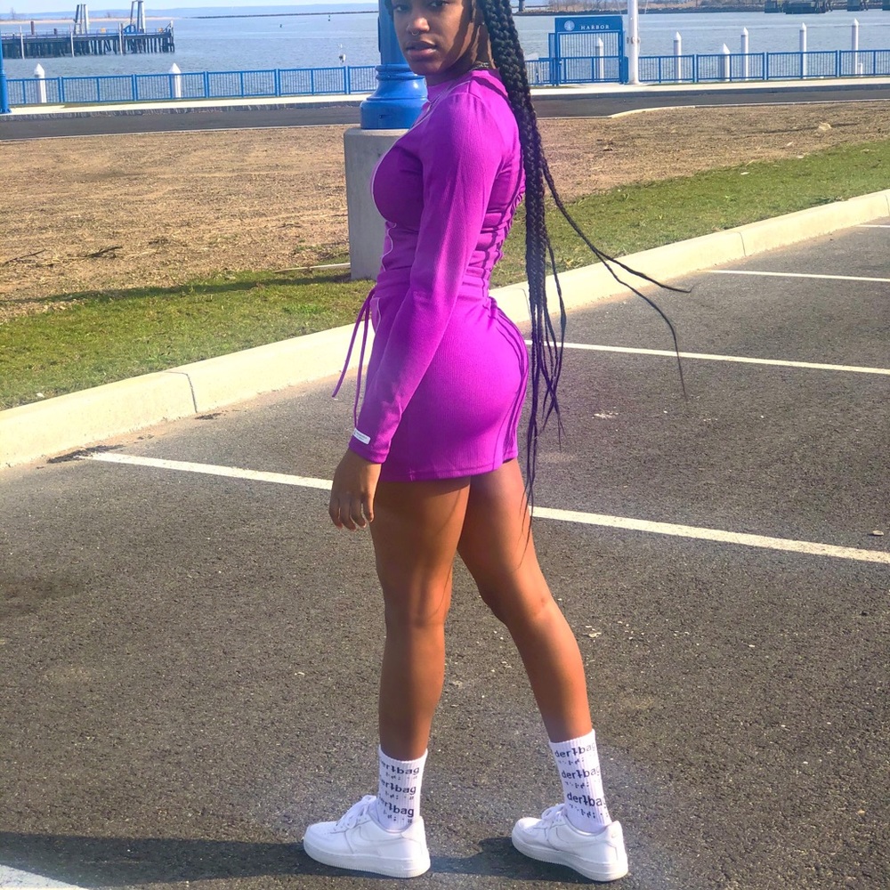 Two piece reflective Skirt Long Sleeve Set